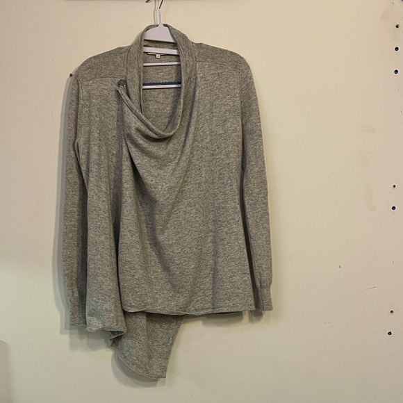 Ted Baker Light Gray Cowl Neck Sweater | Jenee Cardigan with magnetic closure 2 - Picture 2 of 8